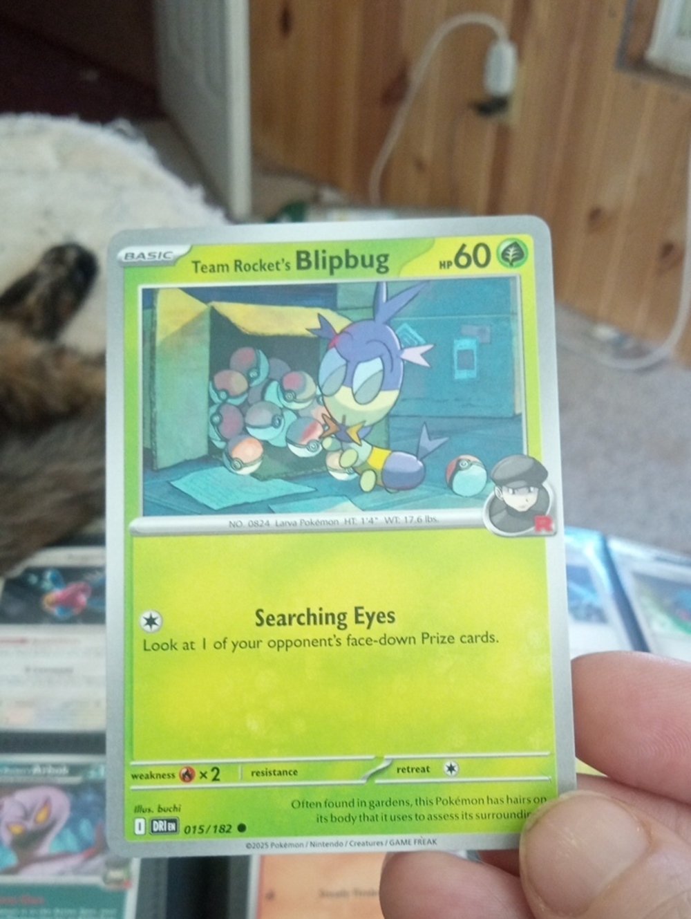 Pokemon Team Rocket Blipbug Card - Green and Yellow